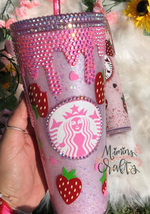 Strawberry Pink Drink Snowglobe